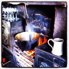 Original cast oven range real fire in the pub